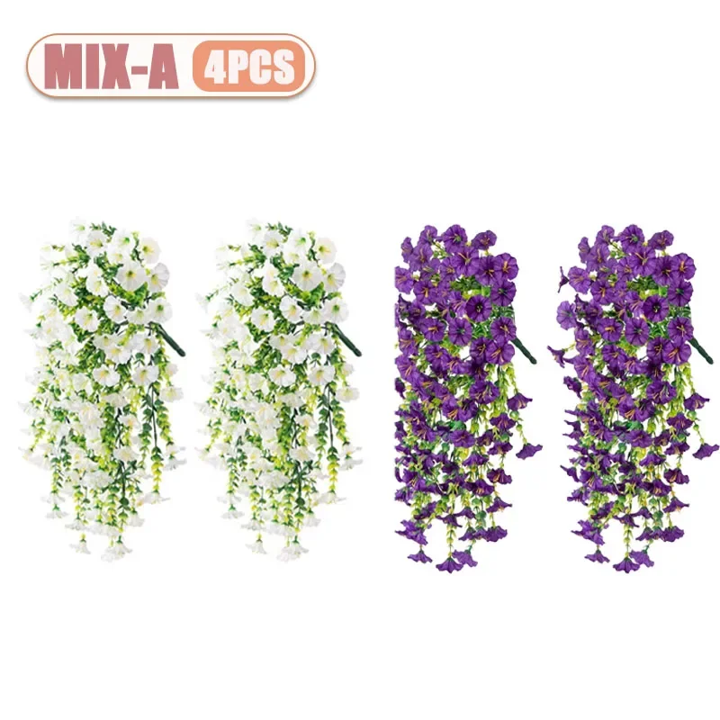 2-8PCS Indoor Outdoor Kunstmatige Morning Glory Muuropknoping Faux Bloemen Home Decor Tuin Bloemstuk Decoraties
