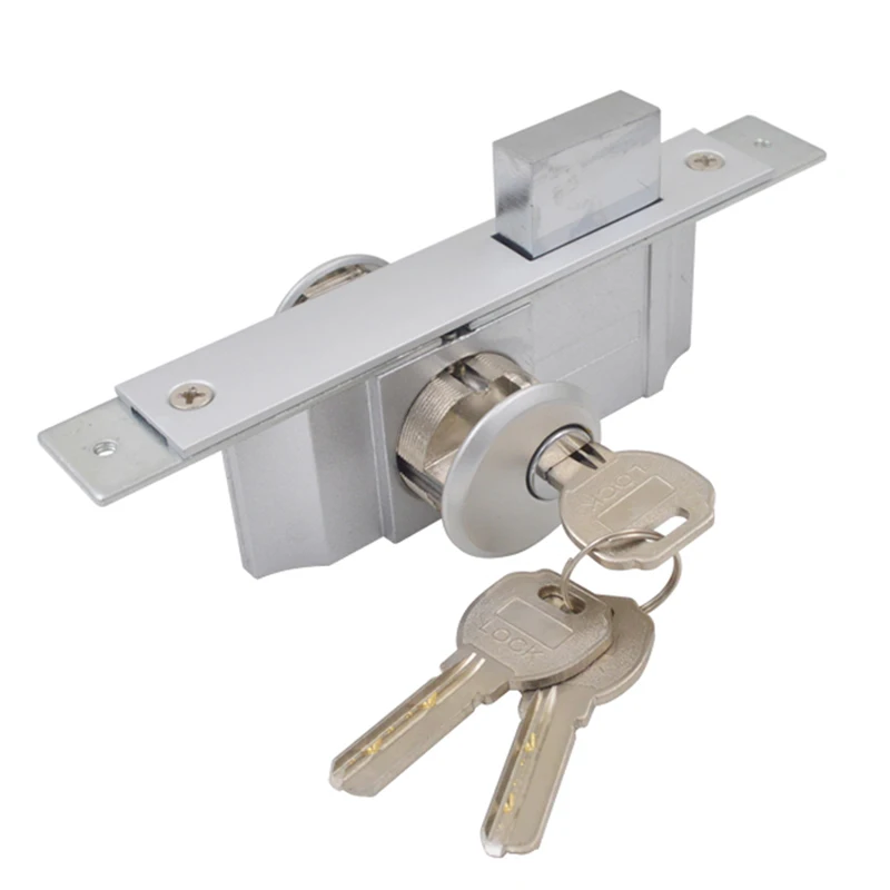 Brand New 1Piece Metal Swing Door/Sliding Door Locks Invisible Hidden Mortise Frame Glass Door Lock Ground/Floor Lock+Keys