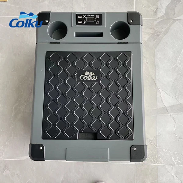 Camping Car Refrigerator Colku 38L Food Truck Refrigerator 24V 12 Volt Car Freezer With File Ticket Position
