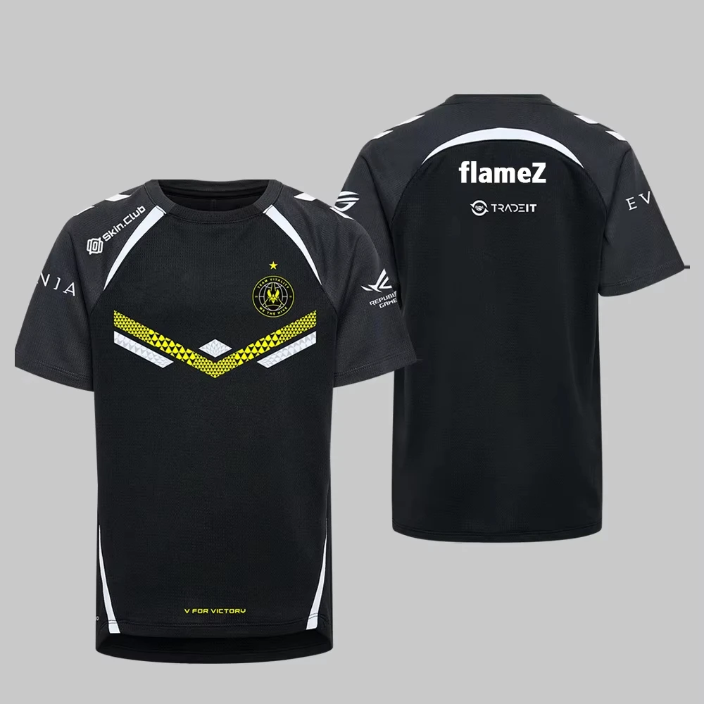 فريق حيوية 2025 جديد CS2 Esports Jersey CSGO زي تدريب رئيسي للجنسين ملابس الشارع الشهير بلوزات كبيرة الحجم VIT المشجعين تي شيرت ZywOo #4