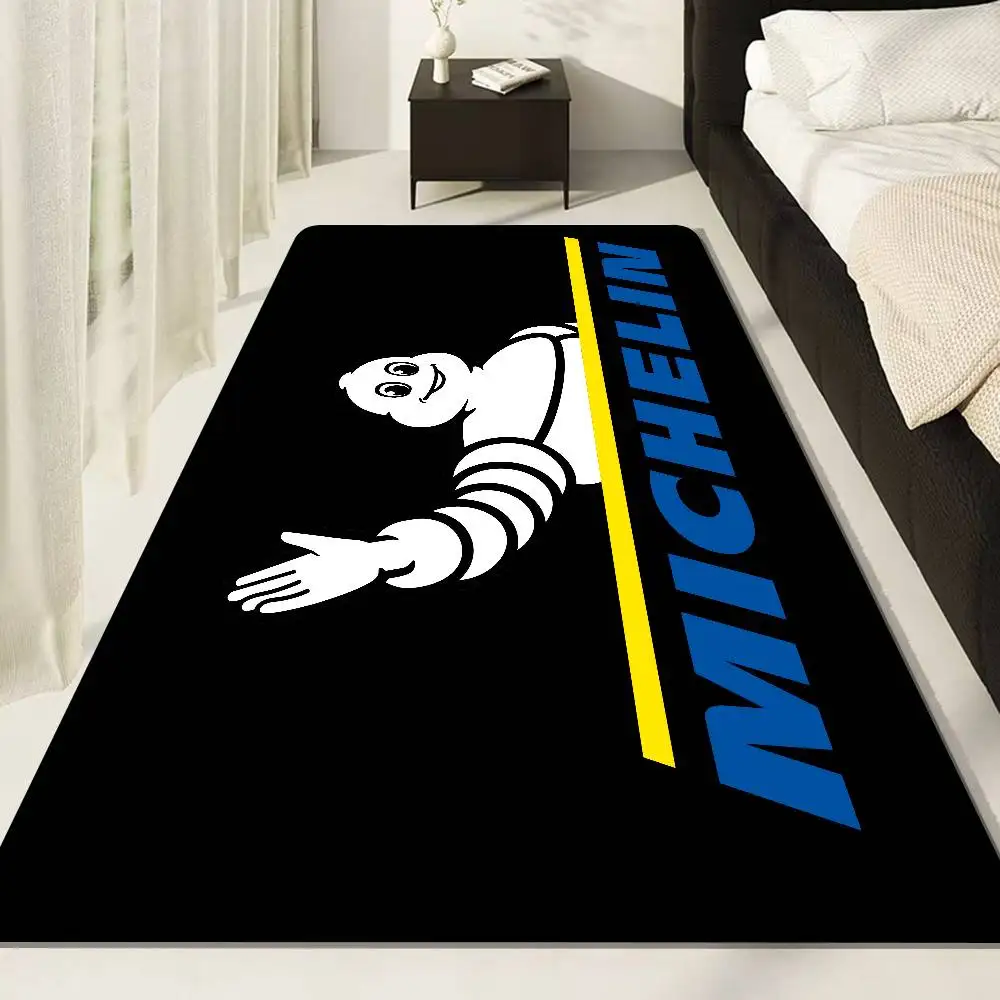 Tapete de Chão Retangular Antiderrapante com Logo M-Michelins, Tapete Macio para Casa, Tapete para Porta da Frente, Tapete para Uso Interno e Externo, Tapete Decorativo para Hotel
