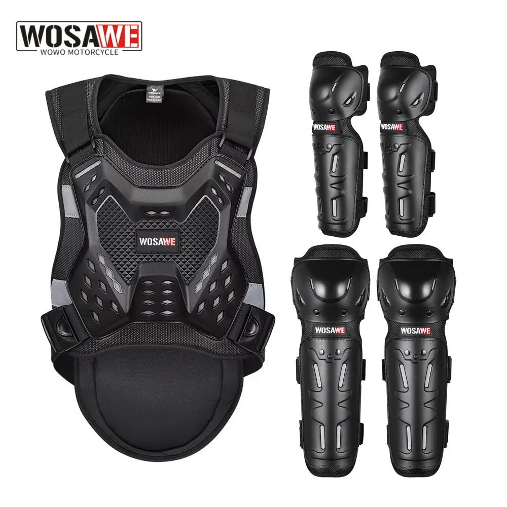 WOSAWE Men's Motorcycle Riding Armor Suit Breathable Motocross Vest Anti-impact Anti-fall Motorbike MTB Armor Vest