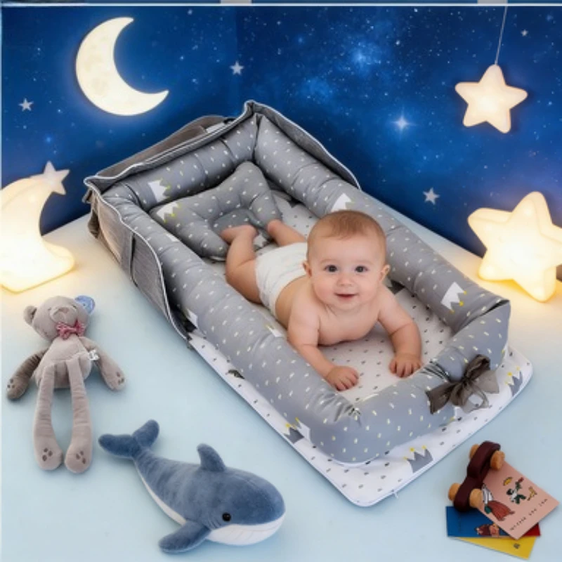

New Arrival Foldable Baby Travel Crib Portable Newborn Rocking Cradle Lightweight with Shoulder Strap Bag for Home&Outdoor