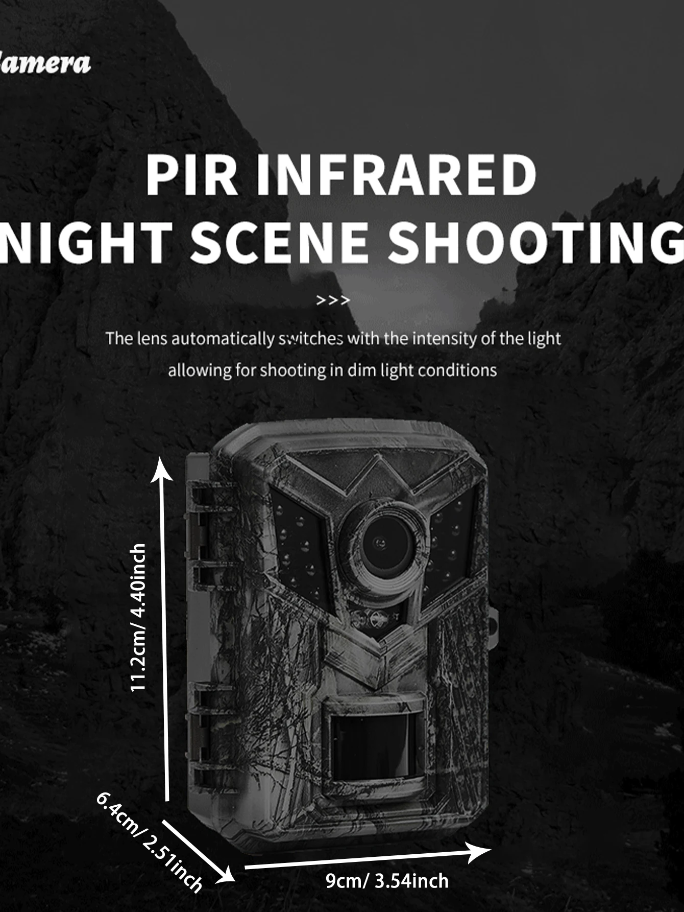 Câmera infravermelha externa para animais, câmera de caça HD, sensor de visão noturna, rastreamento, câmera de caça, filmadora