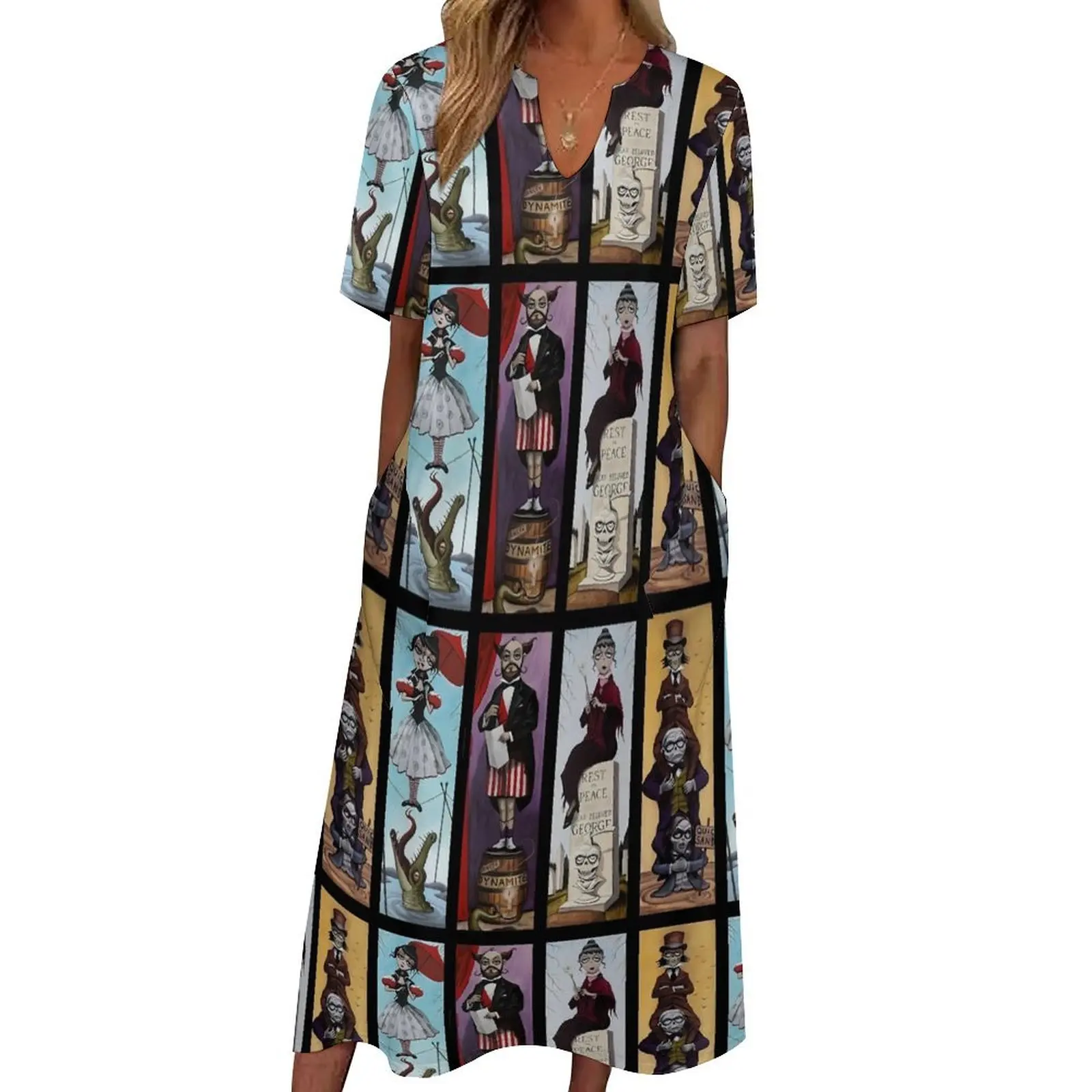 Haunted Mansion Dress Summer Stretching Portraits Aesthetic Casual Long Dresses Womens Elegant Maxi Dress Gift