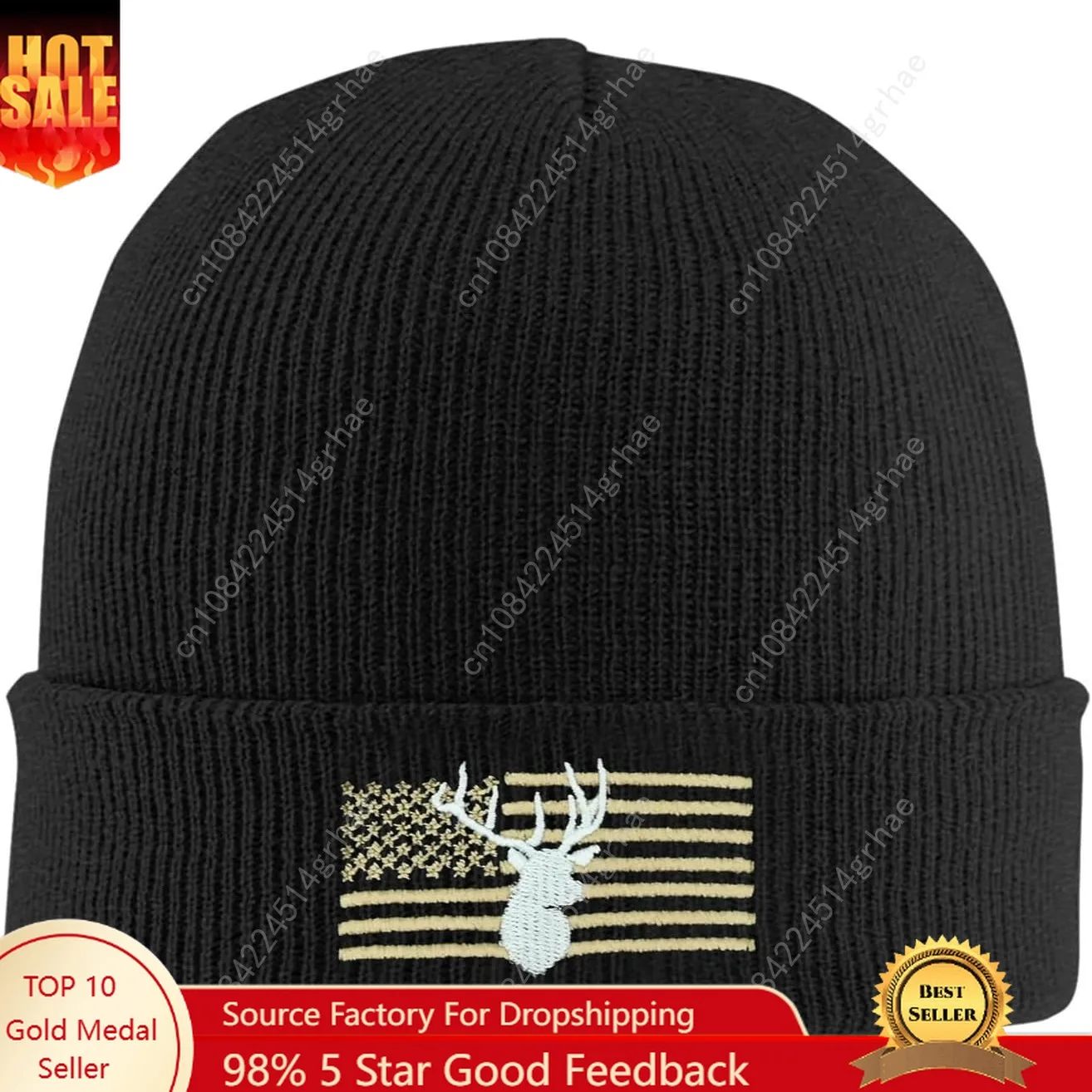 

Rose Embroidered Beanie Cap Soft Knit Hat for Women Men Chemo Sleep