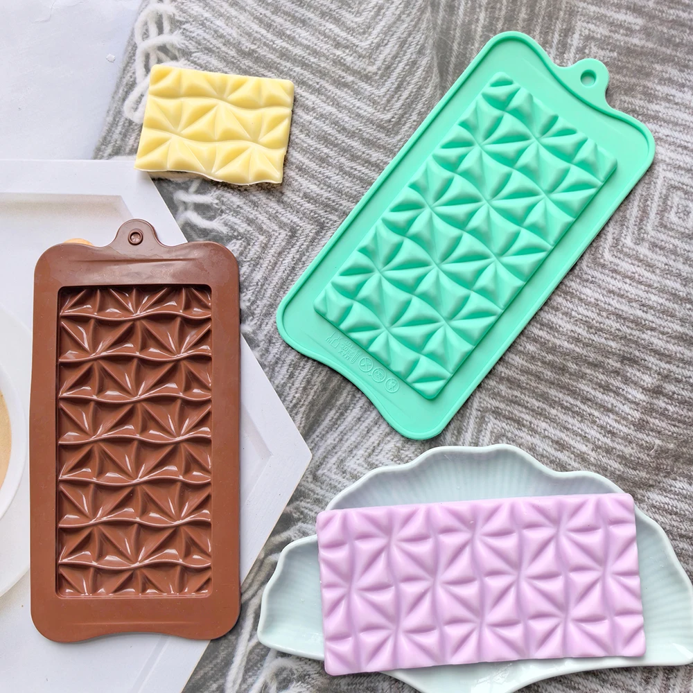 1 pieza de página completa de arroz en forma de triángulo molde de silicona goma DIY chocolate caramelo pudín galleta