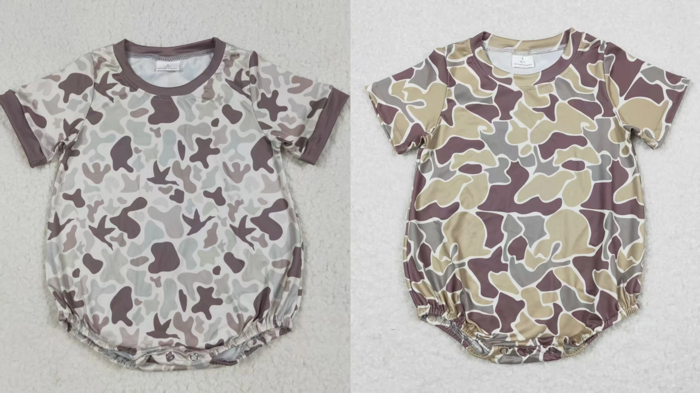 

Wholesale Children Baby Boy Camo Short Sleeves Buttons Coverall Newborn Infant Ducks Bodysuit Kids Toddler Summer Romper Clothes