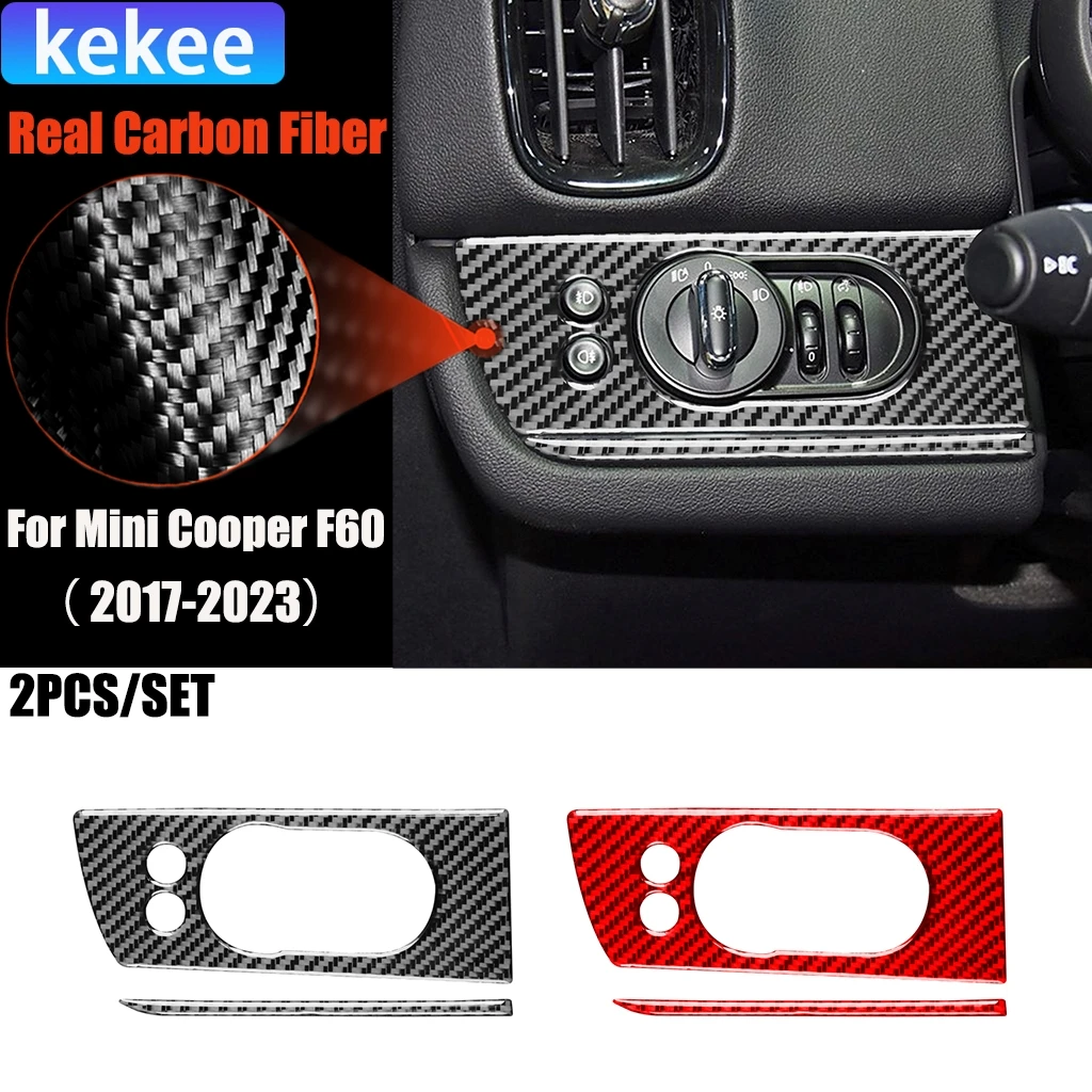 

Carbon Fiber Car Accessories Headlight Switch Modified Interior Trim Cover Soft Sticker For Mini Cooper F60 Countryman 2017-2023