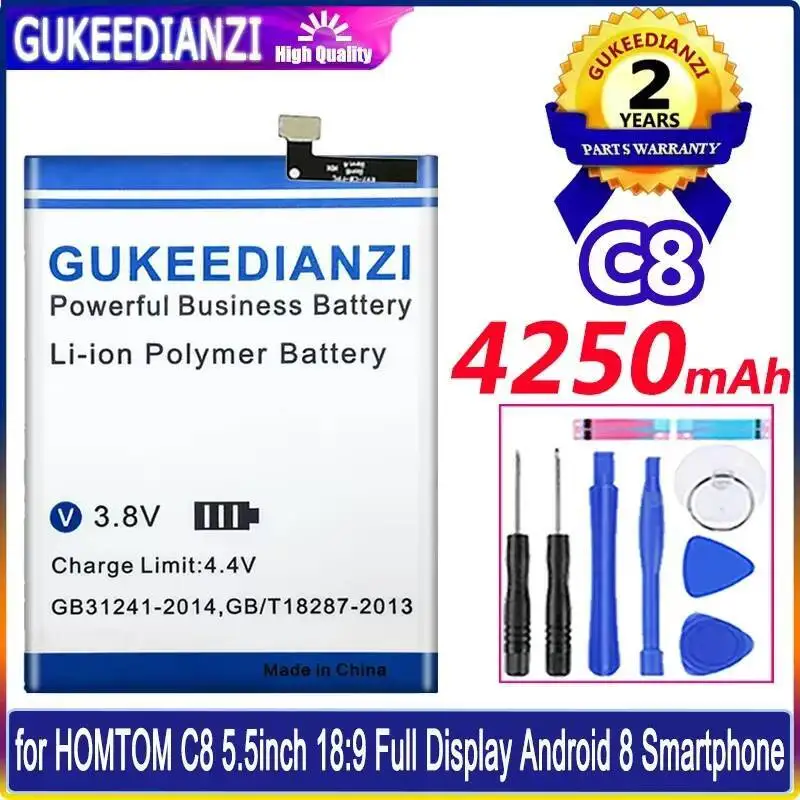 

For Homtom C8 5.5 Inch 18:9 Full Display Android 8 4250Mah Mobile Phone Battery High Performance