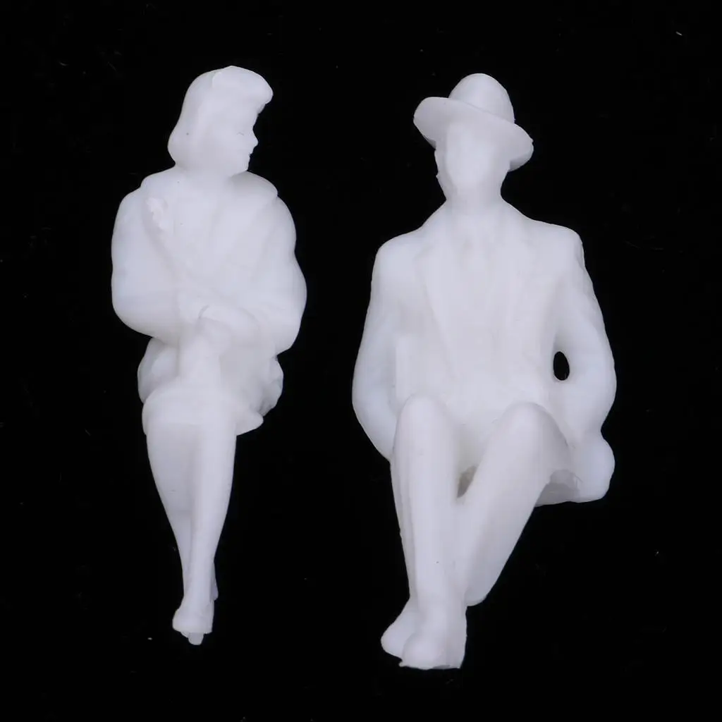 Unpainted Pessoas Human Figuras Em Miniatura, Edifício Modelo, Cena Acessório, 1:50, 50 Peças