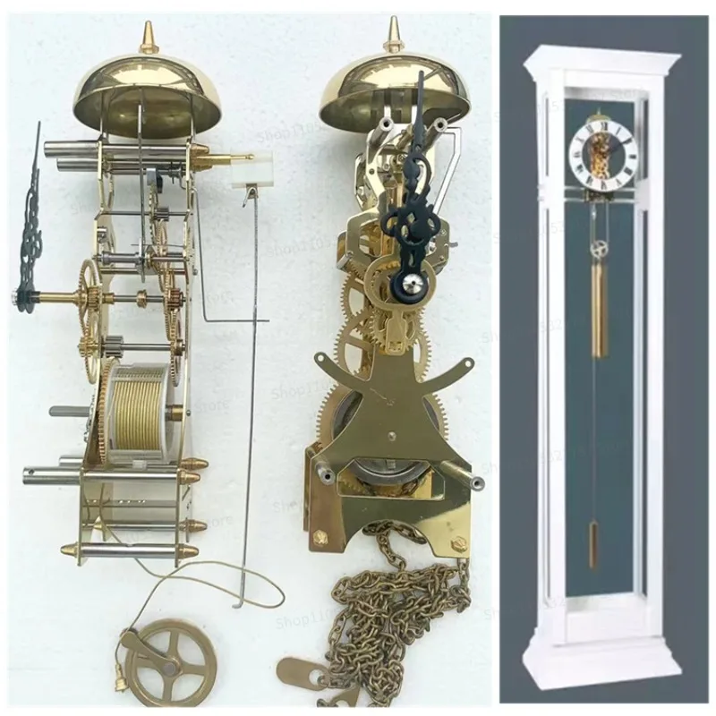 For Perspective Floor Clock for Mechanical Pull Rope, Hammer Type Zipper, All-copper Movement Ringing Clock 106