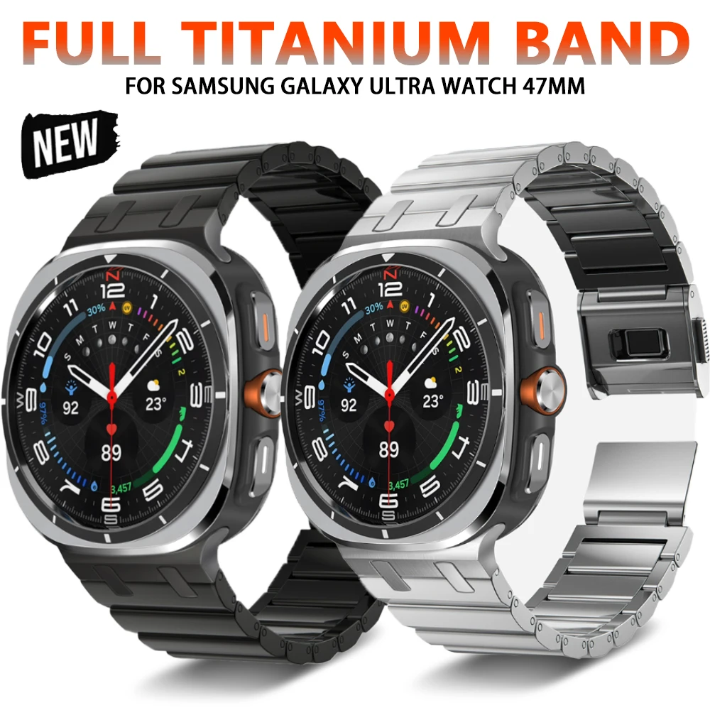 

Luxury Pure Titanium Watchband for Samsung Galaxy Ultra Watch 47mm Man Business Bracelet for GALAXY ULTRA Watch Strap Wrist Band