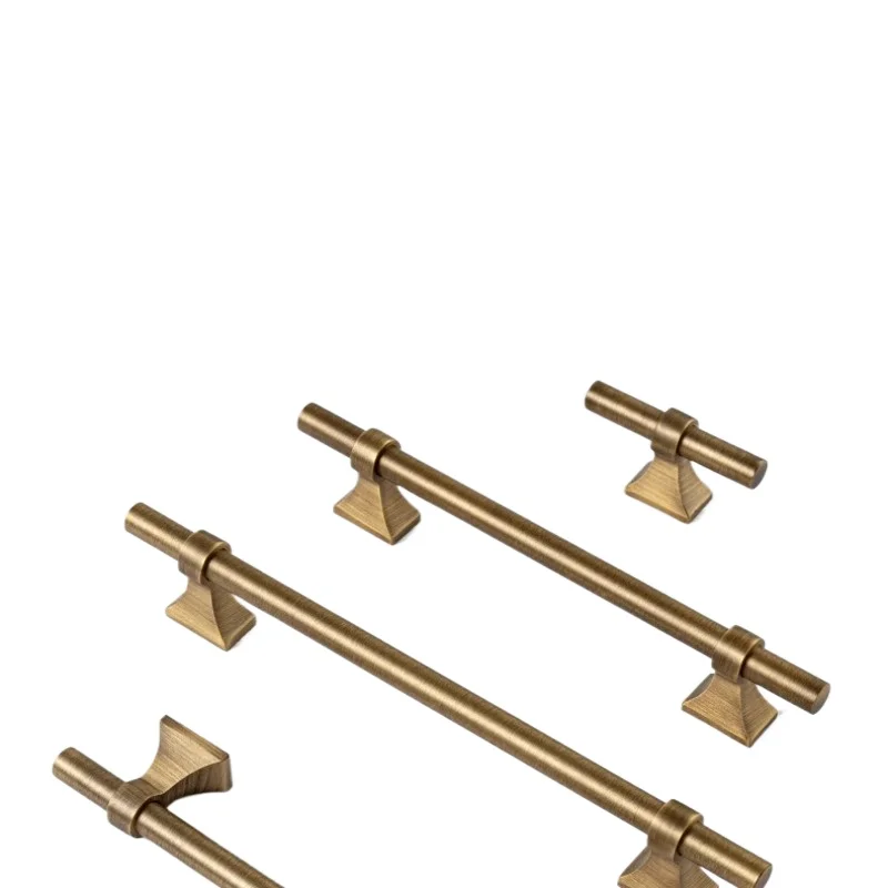 Antique Distressed Bronze Solid Brass Cabinet Pull 320mm Hole Spacing Retro Kitchen Drawer Wardrobe Furniture Handle