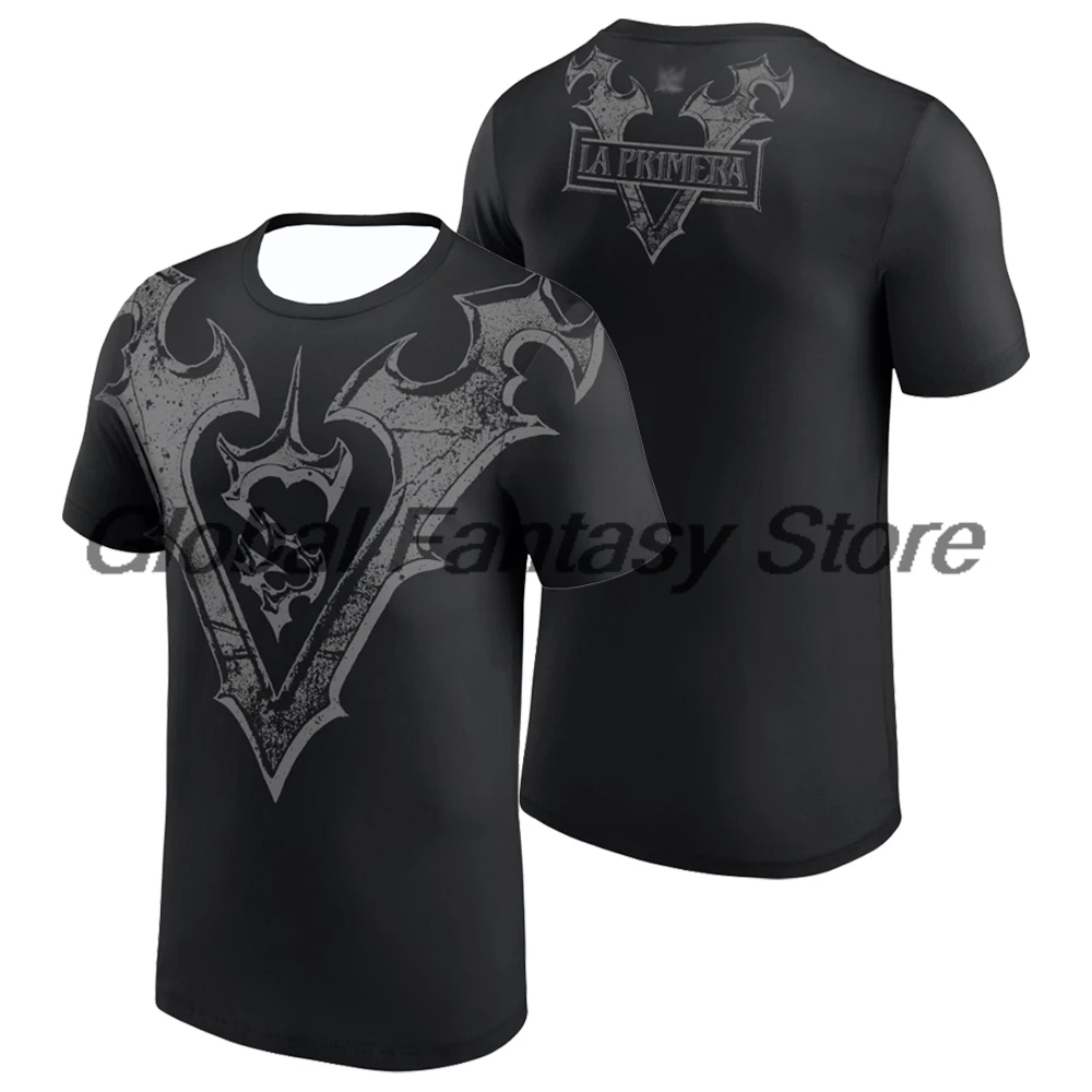 Men's Black Stephanie Vaquer Logo T-shirt Crewneck Short Sleeve Polyester Tee Women Outdoor Streetwear Tops