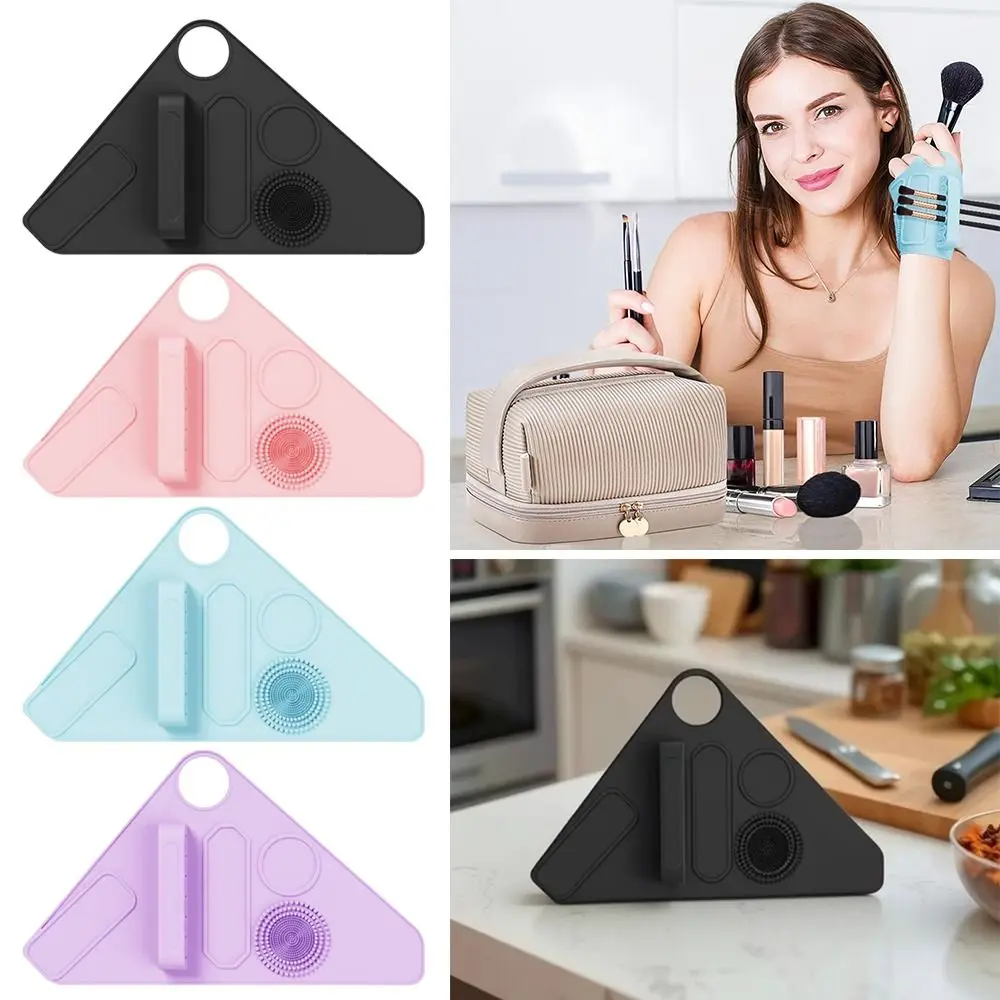 Silicone Makeup Assisting Hand Strap Multi-Functional Comfortable Fit Brush Cleaner Pad Convenient Makeup Brush Wristband