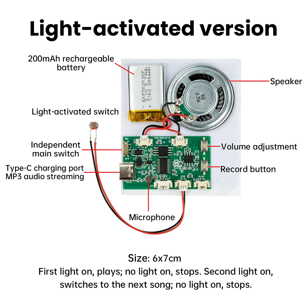8M DIY Recording Playback Module Recordable Birthday Card Music Voice Module Chip for DIY Voice Audio toy Greeting Card