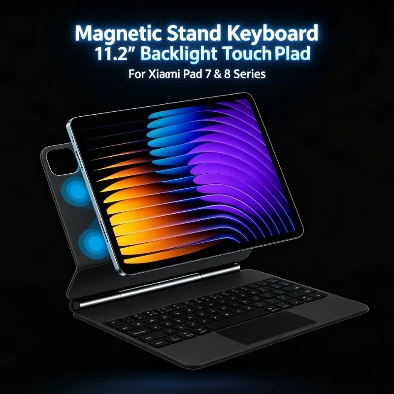 Tablet Keyboard Folio For Xiaomi Pad 7 Pro 2024 Xiaomi Pad 8 Pro 2025 11.2 Inch Wireless Backlight Keyboard Case With Touchpad