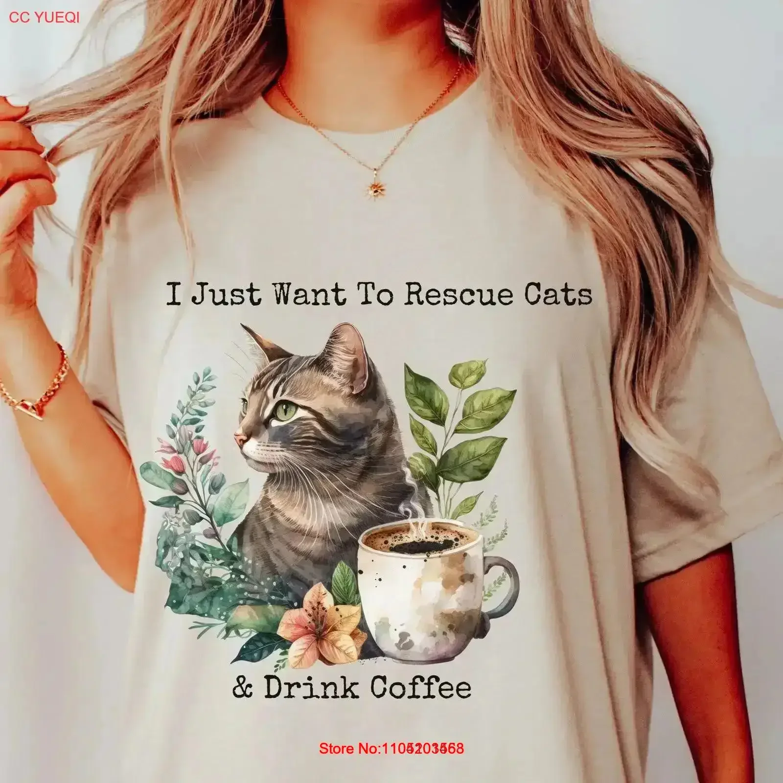 Cat Rescue T Shirt Cats coffee Foster Vintage Animal Rescuer Lover Washed streetwear designer clothes Soft fashion vintage