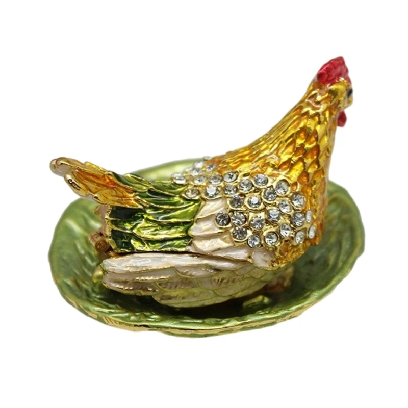 Fengshui Hens Laying Eggs Metal Sculpture Chinese Wealth Prosperity Decorative Ornament for Home and Office Desk Decors