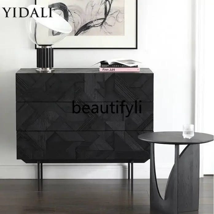 

Asmt51 Средневековый шкаф с тремя ведрами из цельного дерева, шкафчик для хранения, скандинавский свет, роскошный ретро-индустриальный стиль, обеденный боковой вход c