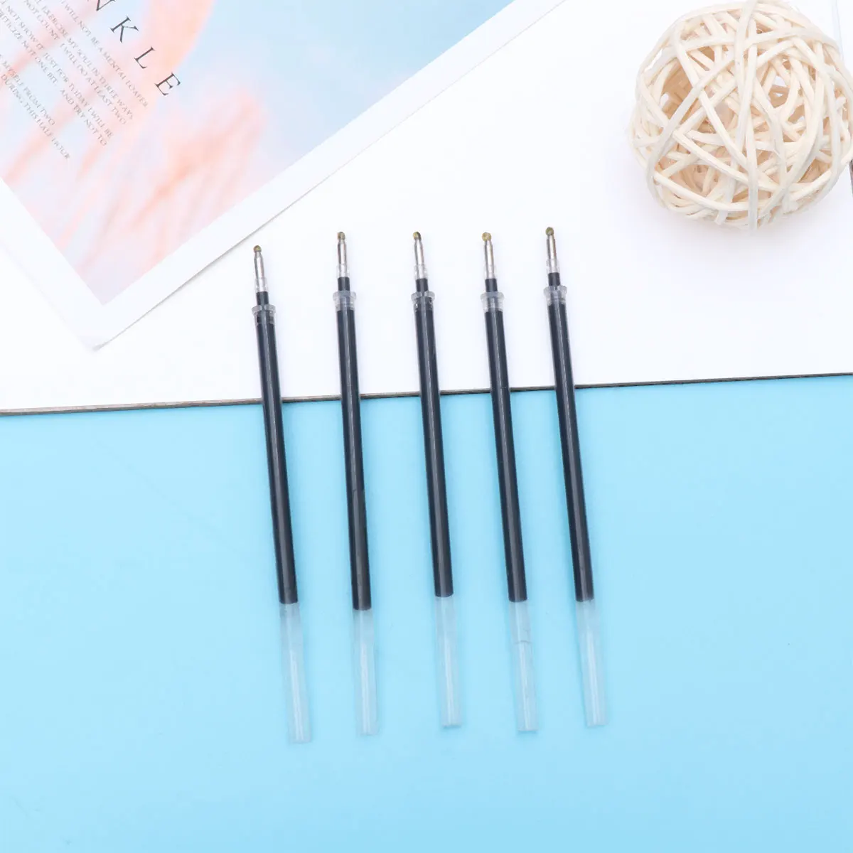 

12pc 0.7Mm Smooth Gel Pen Refills Acid-Free Non-Toxic Ink Black For Crafting Coloring Doodling Scrapbooking Journals