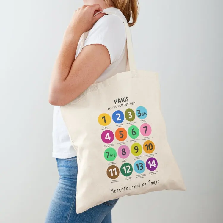 

Paris Metro map, subway poster, Métro de Paris, underground alphabet map. Tote Bag Lady bag shopper bag woman personalized tote