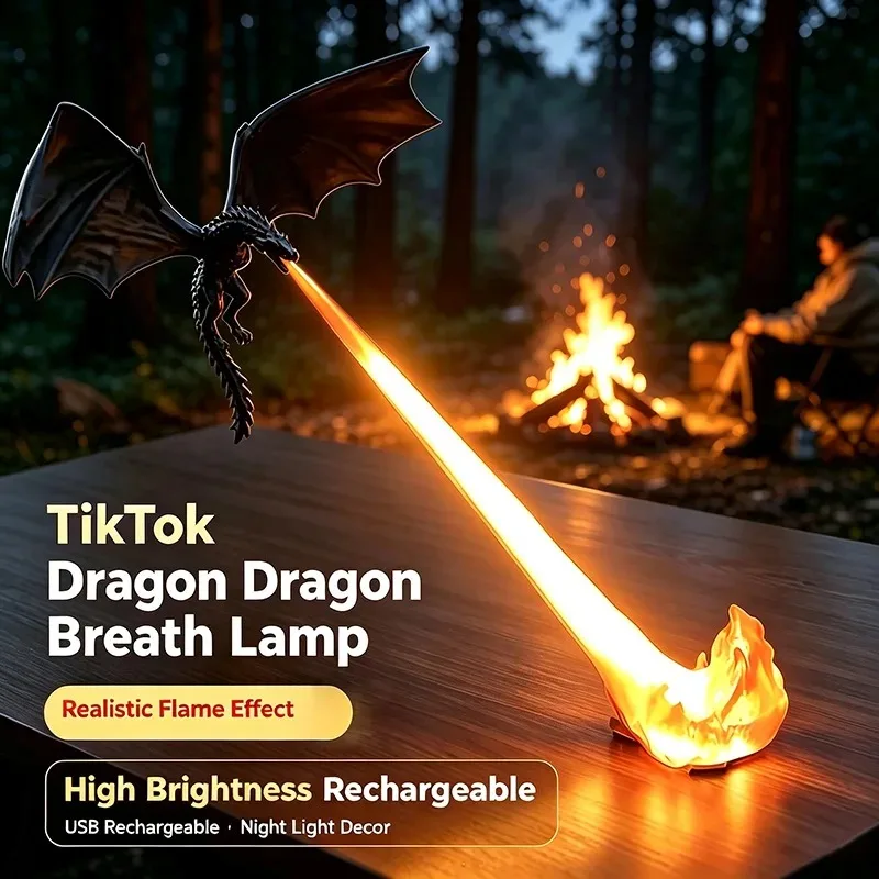 Custom Dragon Breath Lamp Viral Flying Dragon Night Light High Brightness Model Lamp Desktop Ornament 2026