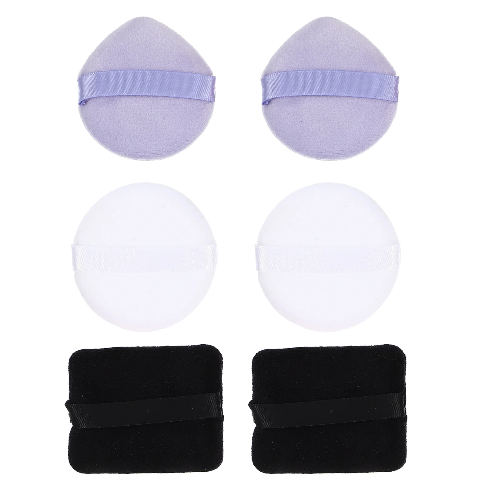 Bouffée de maquillage pour fond de teint, poudre libre, outils portables réutilisables pour le visage, petits accessoires de maquillage, 6 pièces