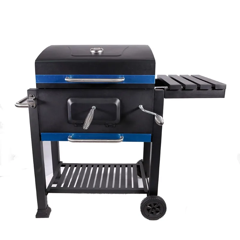 Airo Garden Charcoal Barbecue Grill Smoker Camping Outdoor Kitchen Cart Trolley Cast Iron Powder Coated Large Backyard Party