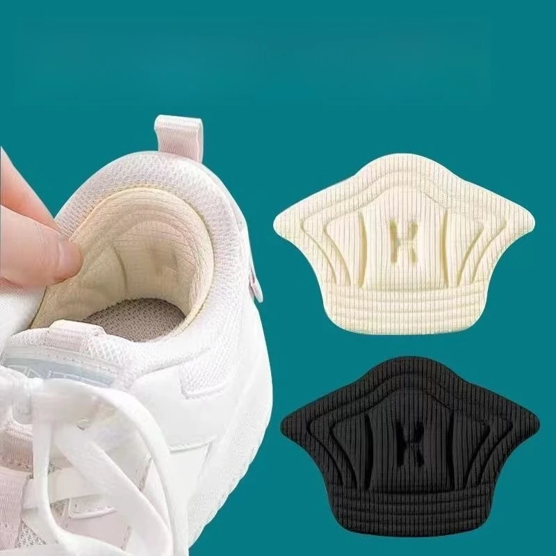2/4 قطعة وسادة كعب الإسفنج أحذية رياضية منصات حماية الكعب الحذاء حجم المخفض نصف وسادة كعب إدراج T-شكل حذاء وسادة العناية بالقدم #6