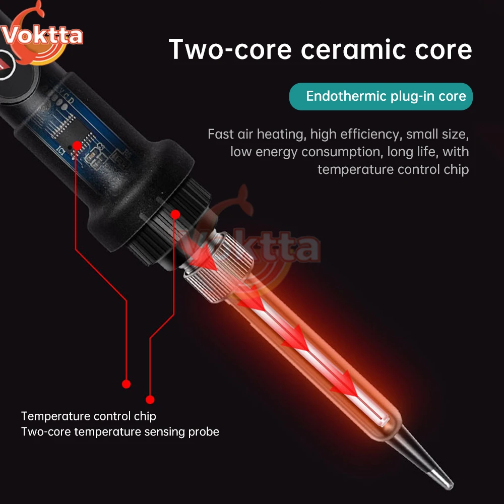 80W LCD Digital Display Electric Soldering Iron Adjustable Temperature Heater Soldering Tips Tweezers Welding Repair Rework Tool