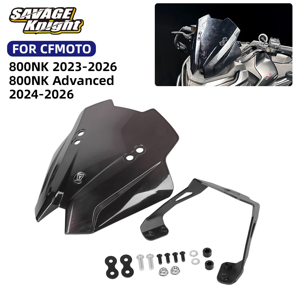 

Motorcycle Windshield For CFMOTO 800NK Advanced CF 800NK NK800 2023-2026 Windscreen Airflow Deflector Shield Mounting Bracket