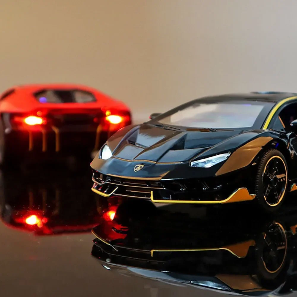 Modèle de voiture de sport en alliage Lamborghinis LP750, 1:32, moulé sous pression, côtes en métal, dos, son et lumière, jouet pour enfants, cadeau de collection