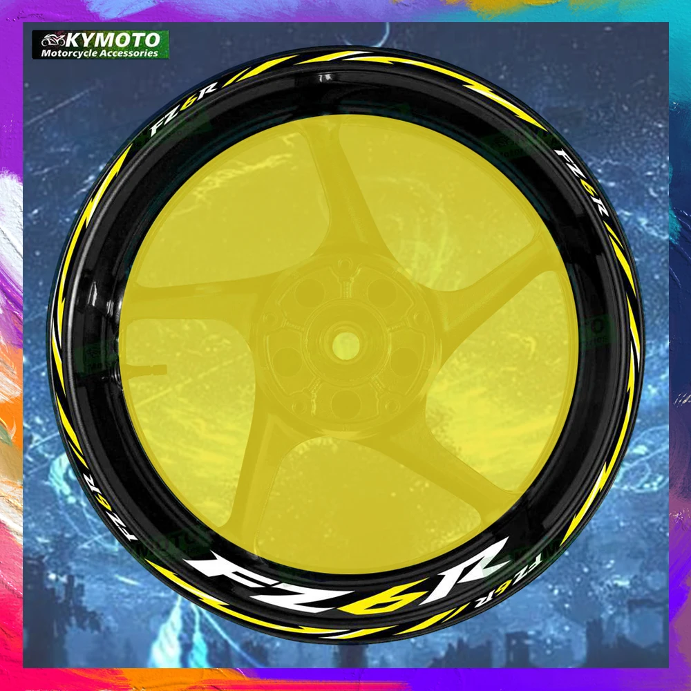 

Для YZF FZ6R FZ 6R светоотражающие аксессуары для мотоциклов, наклейки, 17-дюймовые наклейки на передний и задний обод, украшение обтекателя для бездорожья