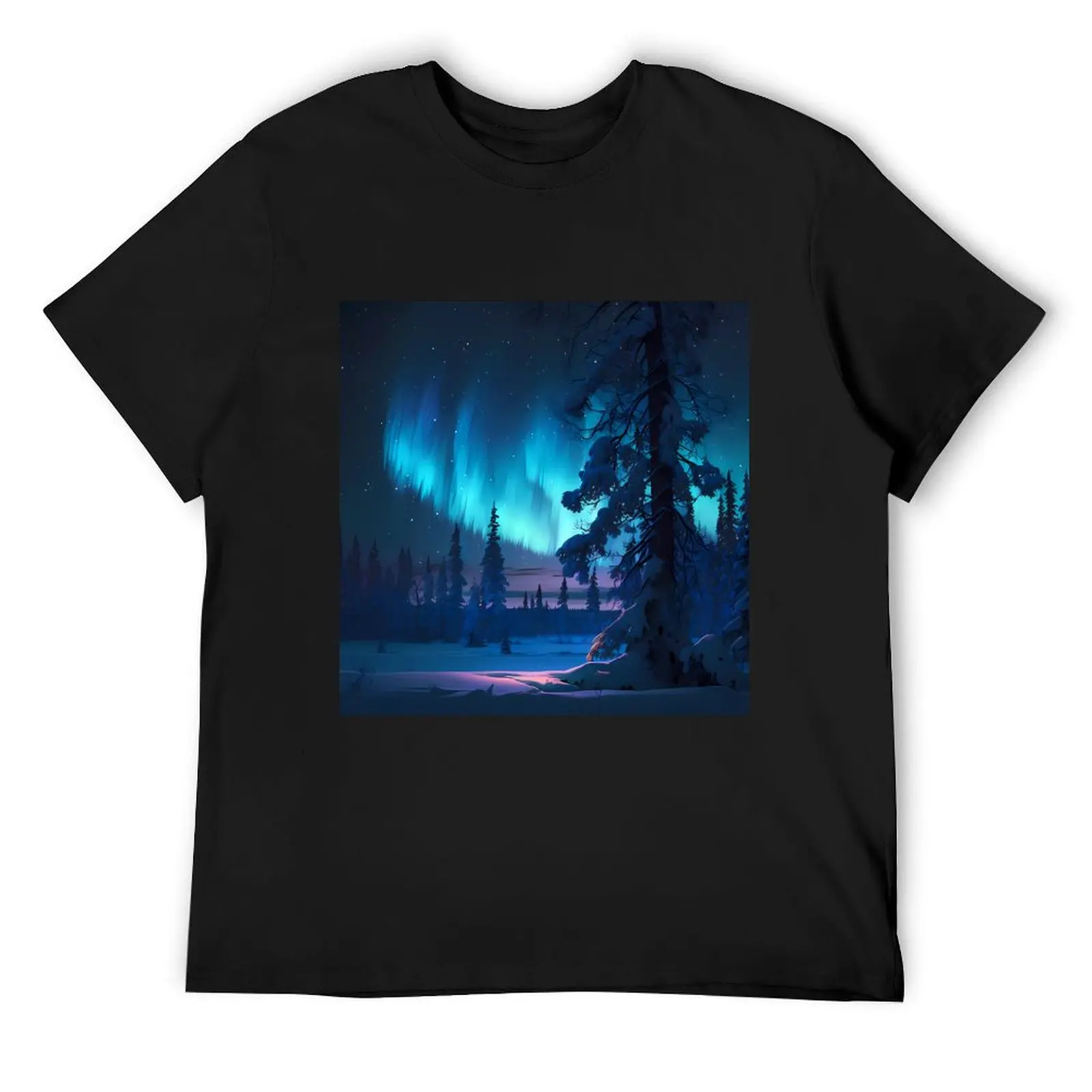 

Aurora Borealis Northern Lights T-Shirt shirts graphic tees Short sleeve tee summer tops slim fit t shirts for men