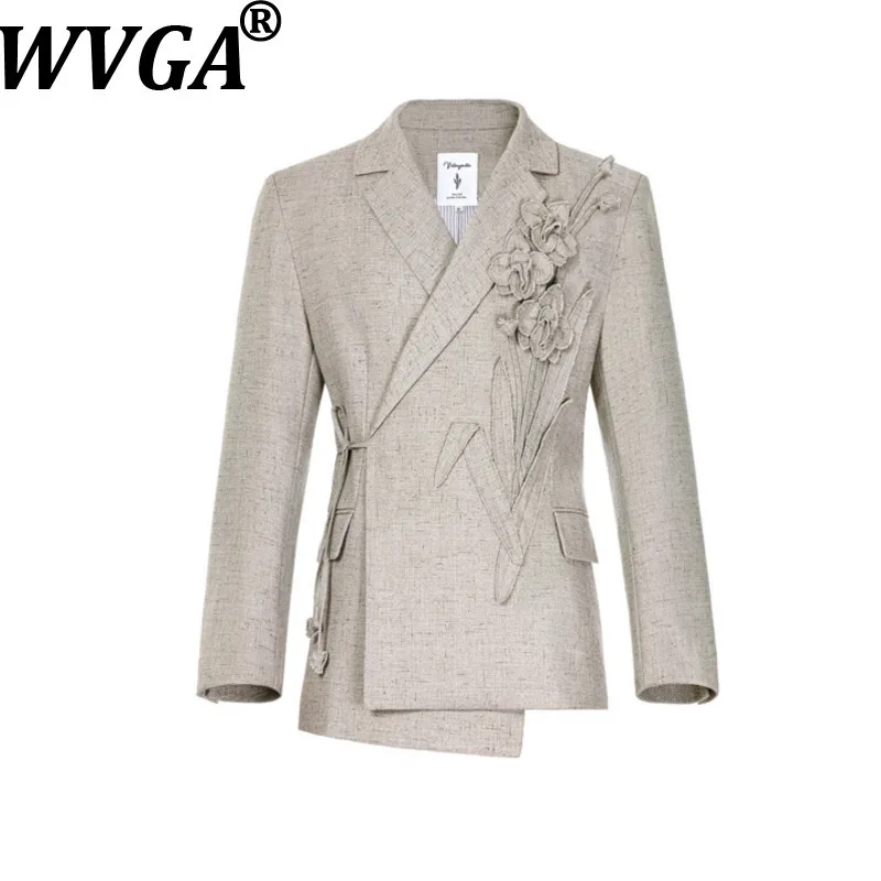 WVGA Spring Autumn New Men Tide 3D Handmade Orchid Trendy Fashionable Slanted Lapel Blazers Niche Chic Casual Jackets Ins W18619