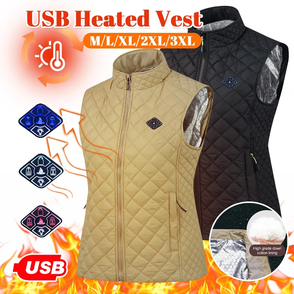 

21 Heating Zones Electric Heated Vest Jackets Sportswear Heated Coat Winter Heating Vest Waistcoat for Women