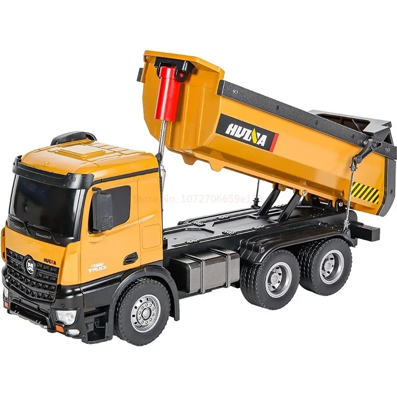 1/14 2,4 GHz Huina Techniek Voertuig 573 RC Dump Truck 10 CH Legering Techniek Voertuig Led Licht Kipper Vrachtwagen Tractor vrachtwagen Speelgoed