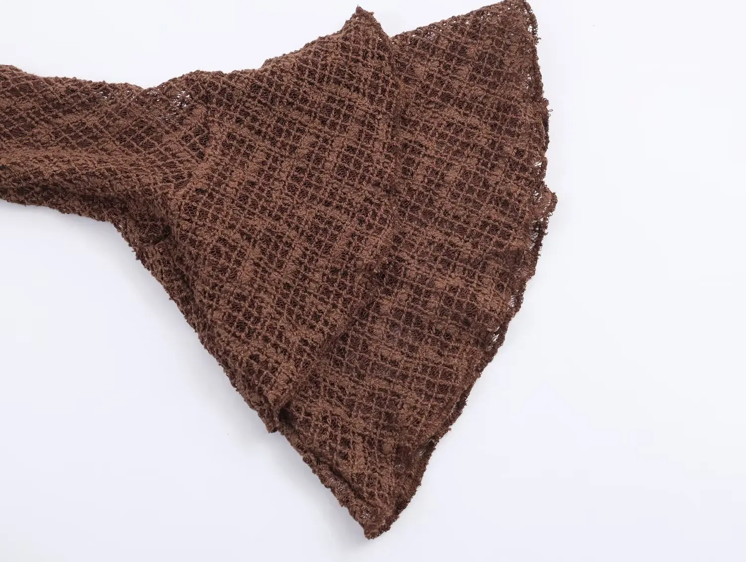 DiYiG FRAU 2025, Winter Neue Mode Hohl Gestrickte V-ausschnitt Dünnes Kleid Chic Flare Hülse Bogen Verziert Lange Kleid Vestidos Mujer