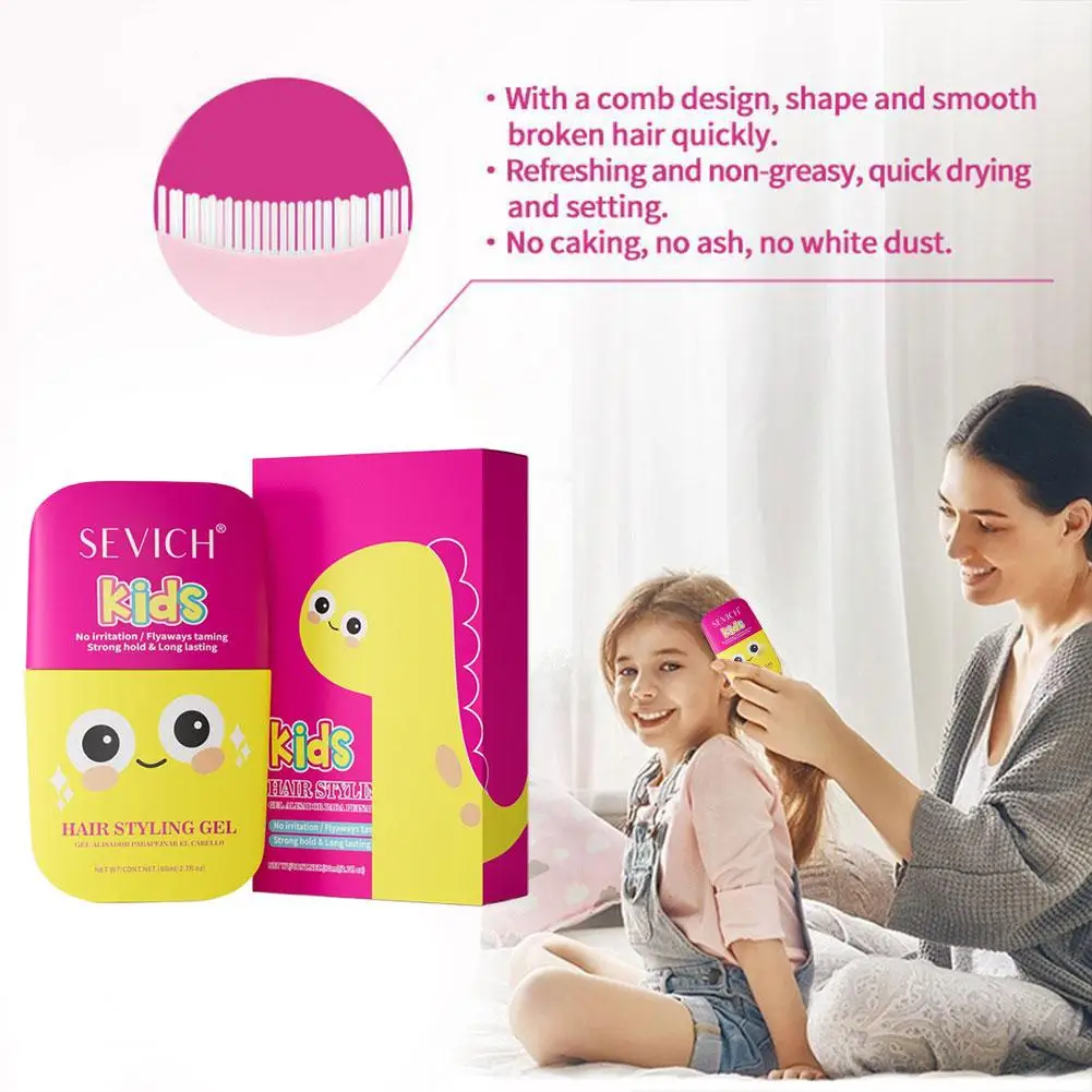 

Cartoon Dinosaur Hair Wax Stick For Frizzy Hair With Comb Design Effective Kids Hair Styling Gel Hair Finishing Care Gel Stick