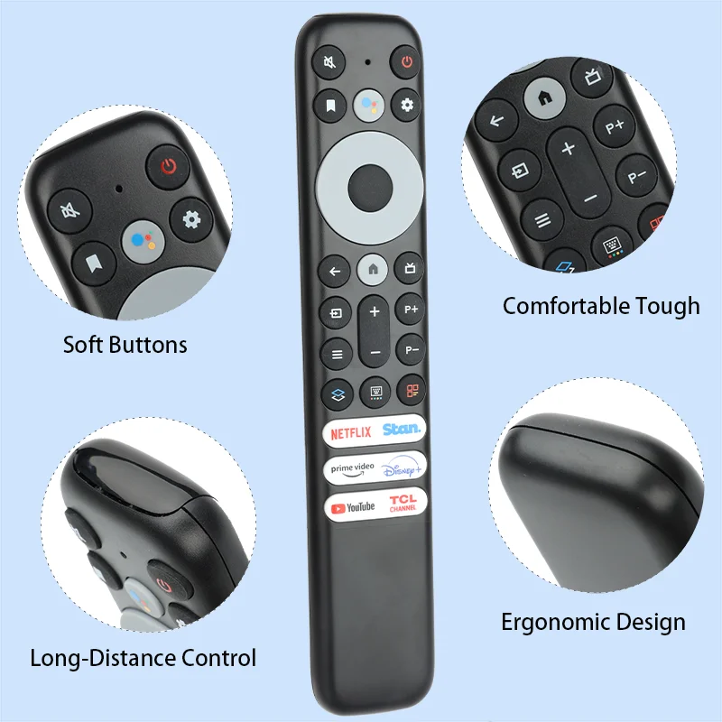 RC902V FAR1 Voice Remote Control For TCL TV C835 LED 4K  & C635 QLED 4K & P735 QUHD 4K & X925 LED 8K & C735 QLED 4K Google TV