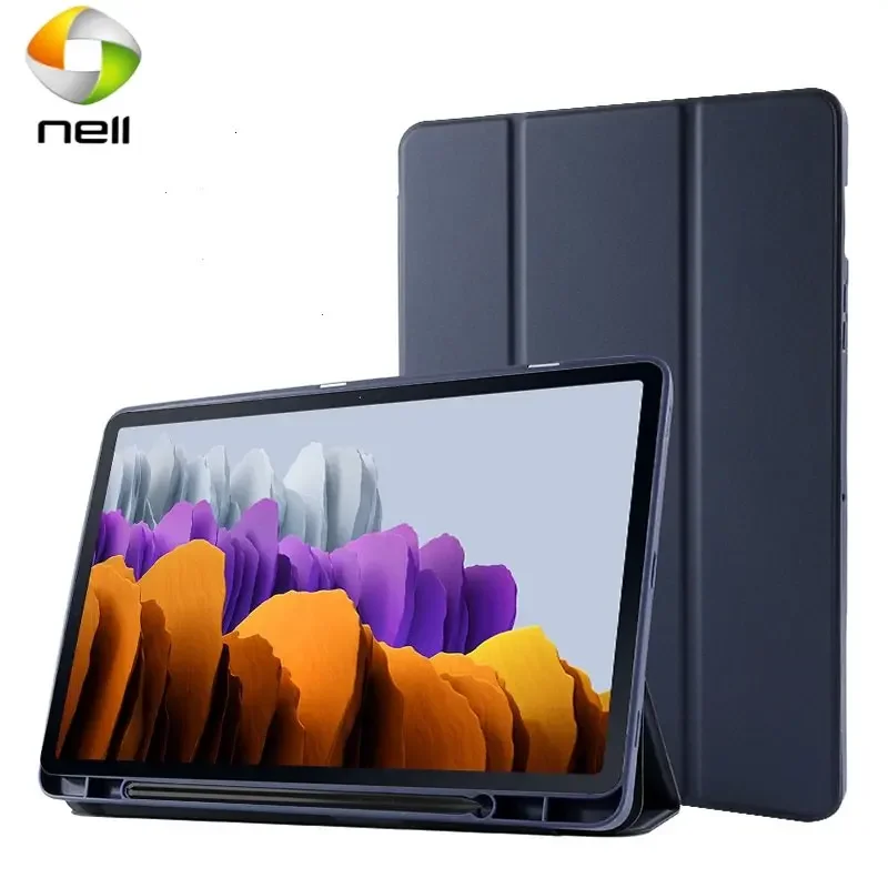 For Samsung Galaxy Tab A7 10.4 A8 10.5 Case Tab A 101 S6 lite 10.4 T500 Cover with Pencil Holder Funda Silicone Smart Sleep Capa