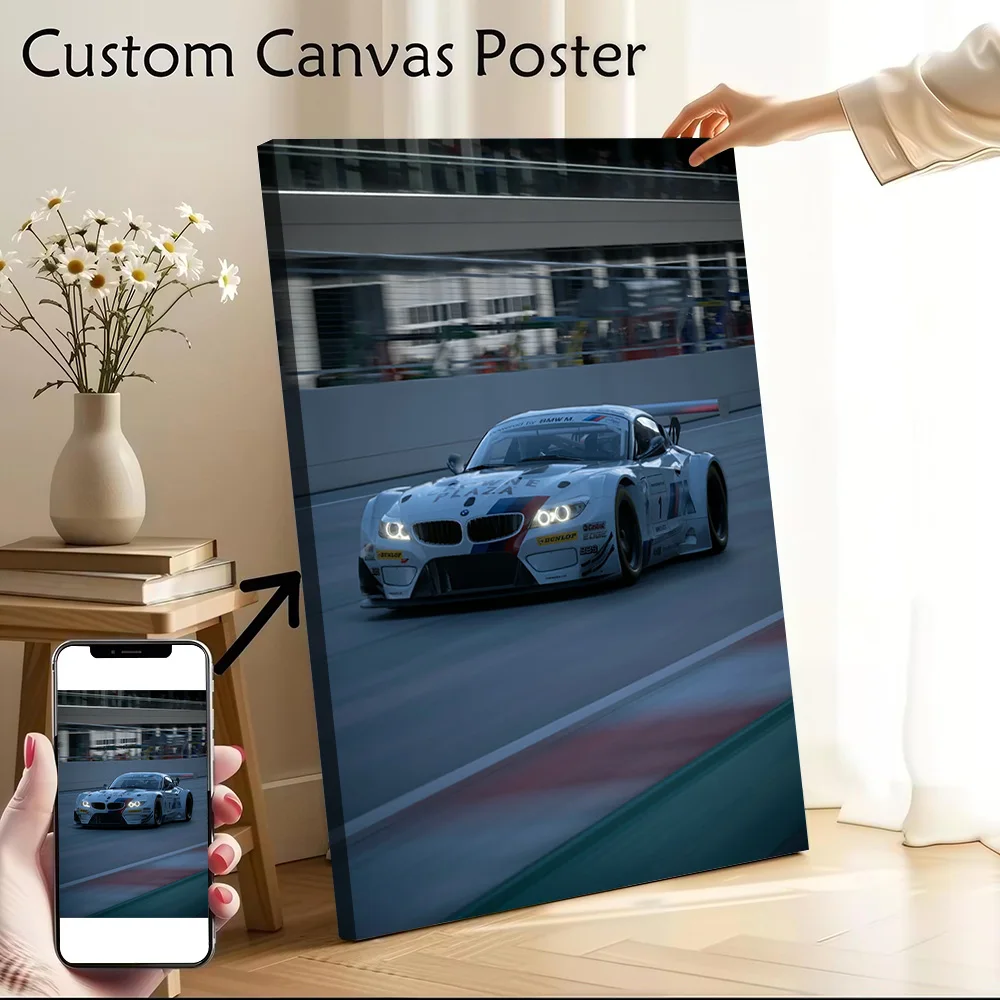 Sports Z4 GT3 Rennwagen Leinwand-Poster Wandkunst Anpassbares Hochwertiges Druckbild für Moderne Heimdekoration Ornamente