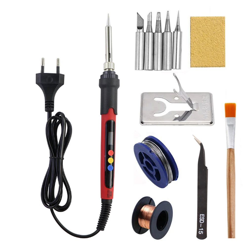 90W Digital Electric Soldering Iron Set With Adjustable Temperature Fast Heat Electronic Repair Tool With Soldering Iron Head