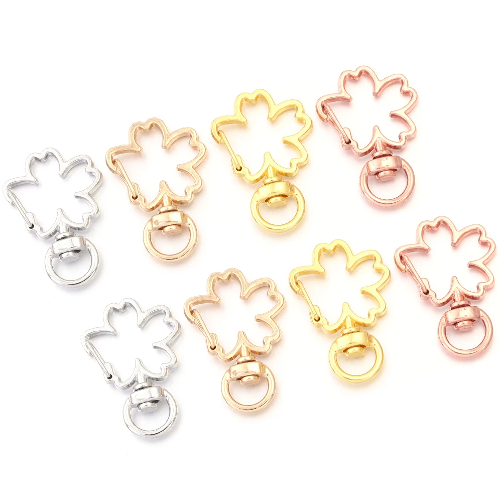 10 stücke Blume Karabiner Haken Schlüsselbund Trigger Clips Schnallen Legierung Karabiner Haken Für Schmuck Machen DIY Schlüssel Ketten Ring liefert