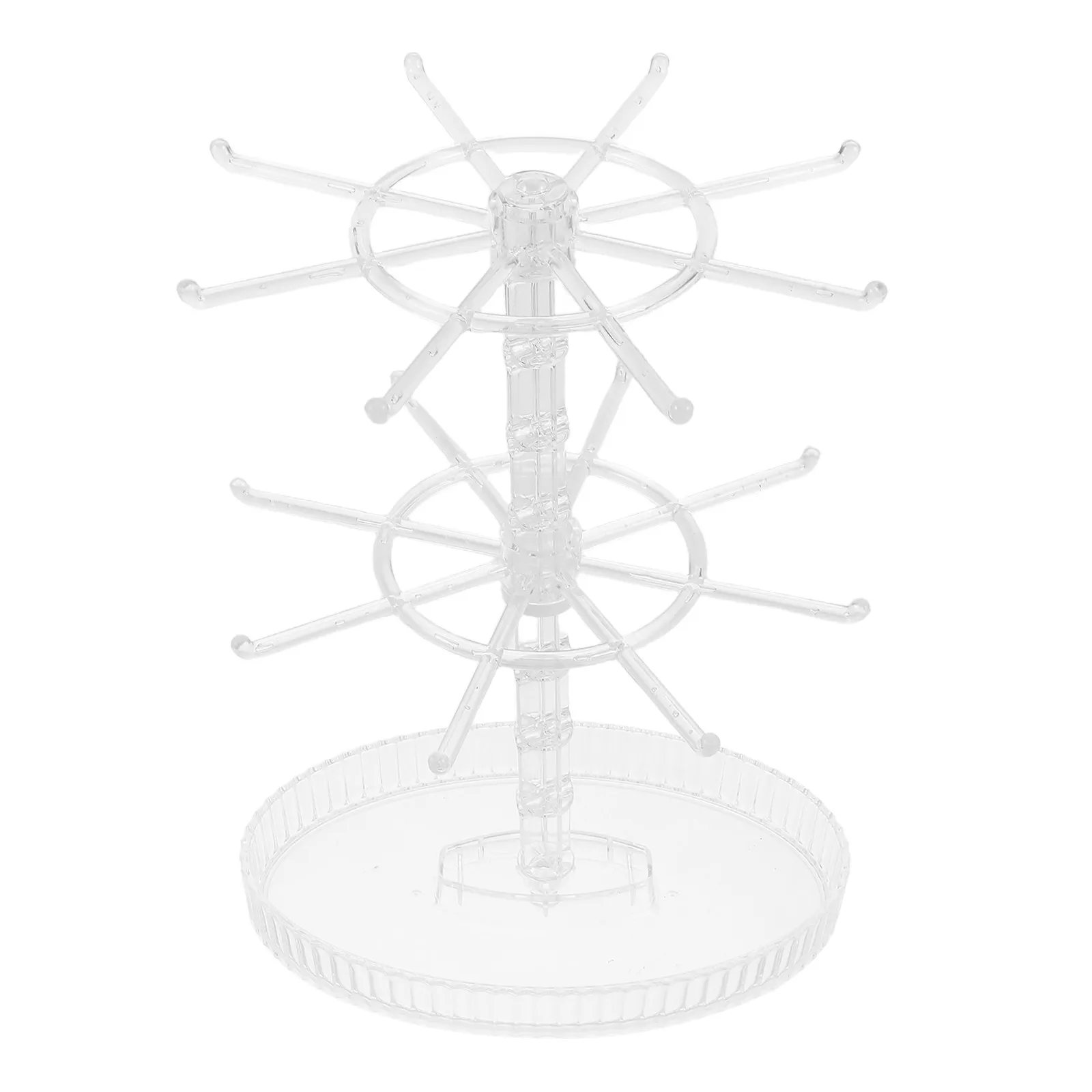 

Rotating Jewelry Stand 2 Tier Display Spinning Necklace Keychain Organizer Stable Base Tier Holder for Bracelets Earrings