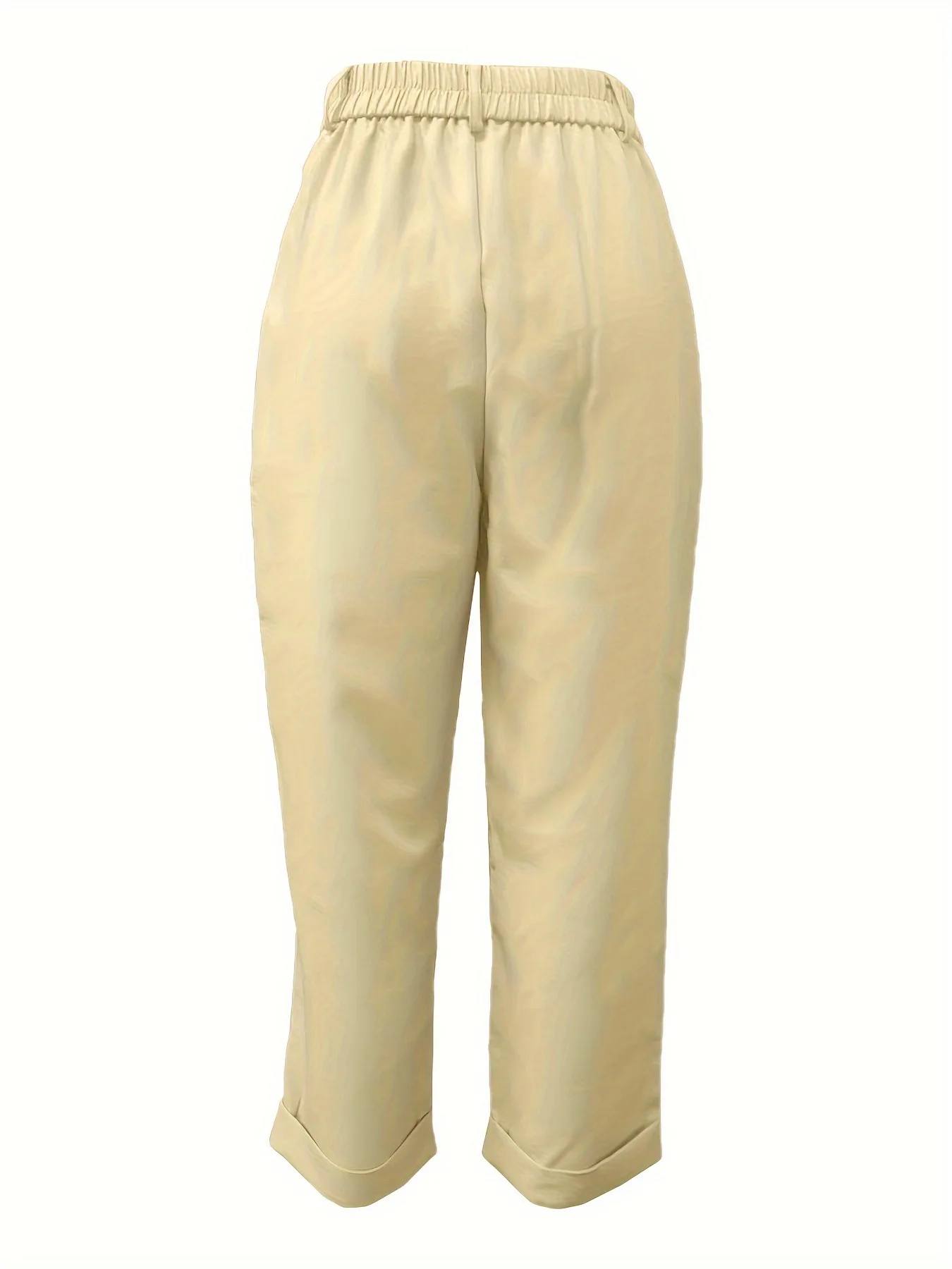 Pantaloni affusolati casual eleganti da donna Vestibilità comoda con elastico in vita Tinta unita elegante e tessuto non elastico resistente Conveniente