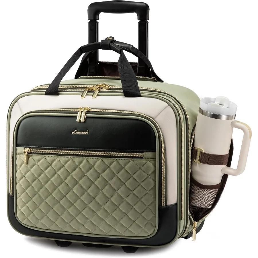 LOVEVOOK المتداول حقيبة لابتوب المرأة 17.3 بوصة حقيبة كمبيوتر محمول مع عجلات للعمل السفر الأعمال مقعد سفلي حمل على الأمتعة Ca #1