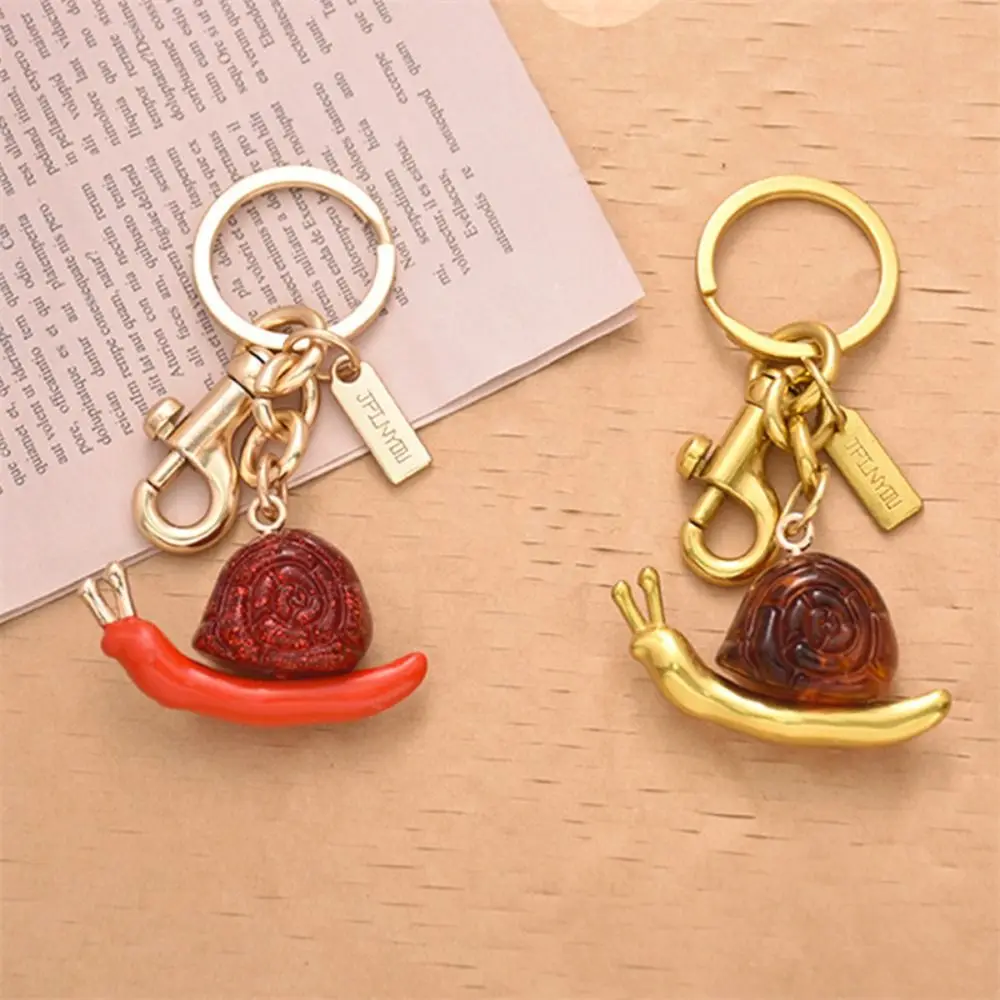 Bag Charm Snail Shaped Simulation Pendant Decoration Anti-Lost Resin Snail Keyring Trinket Multi-Functional